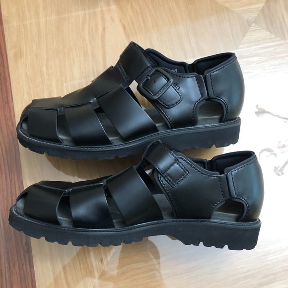 Rockport Black Leather Dress Sandals Size 10 - MINT! - Picture 2 of 8